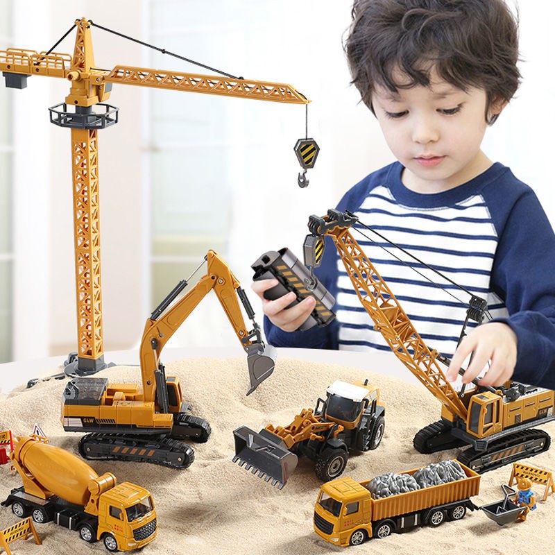 Children's excavators engineering car boy toy car bikers remote control type of sitting can be ridden with an excavator electric geek