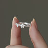 Pure silver flower live ring for women, sweet and versatile