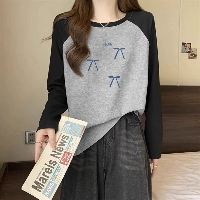 Early Spring Pure Cotton Raglan Long-Sleeved T-Shirt for Women 2026 New Spring and Autumn Inner Layering Shirt Korean Chic Top Early Spring Pure Cotton Raglan Long-Sleeved T-Shirt for Women 2026 New Spring and Autumn Inner Layering Shirt Korean Chic Top
