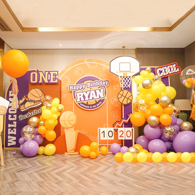 Basketball Themed Birthday Scene Decoration Children's Birthday Arrangement Background Wall 10 Year Old Boy Balloon Party Decorations-Taobao
