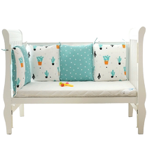 Crib bed fence cloth with high height pure cotton childrens baby bed curtain guardrail anti-collision pad soft package splicing removable and washable