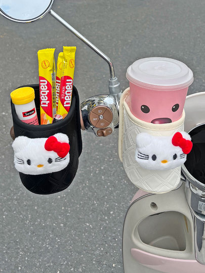 Gancho para coche eléctrico, soporte para vasos, delantero y trasero, antivibración, batería universal, estante decorativo para almacenamiento de té de la leche