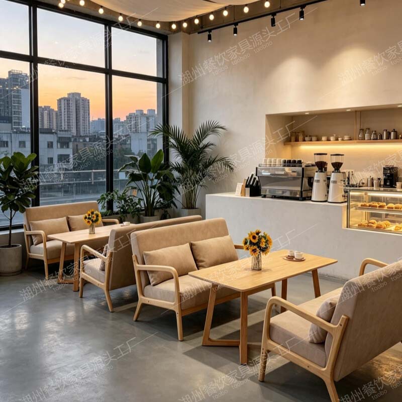 Trendy Coffee Shop, Milk Tea and Dessert Shop, Table and Chair Set, Book Bar, Guesthouse Reception and Rest Area, Commercial Sofa for Meetings