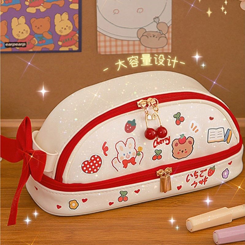 Girls pencil case fairy style Japanese pencil case large capacity junior high school girl ins Korean girl heart elementary school cute net
