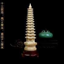 Daibao Pavilion mahogany wood carving Wenchang Tower ornaments log wood carving Wenchang Tower home study office decoration technology