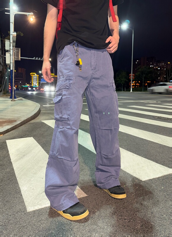 Forty Seven American Street Style Retro Light Workwear Pants with Multiple Pockets, Straight Loose Casual Pants for Men and Women