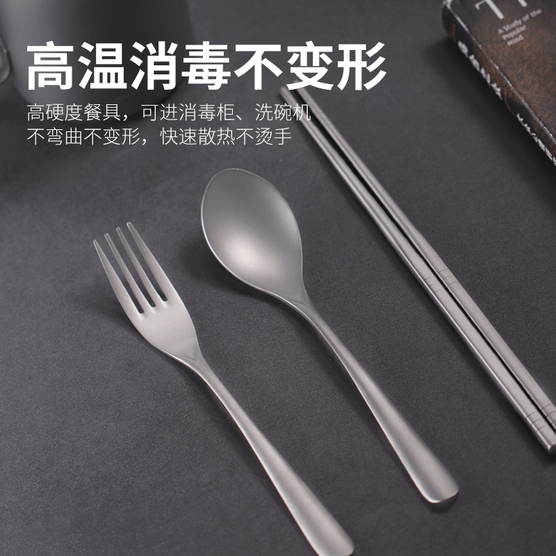 Pure Titanium Portable Cutlery Set with Storage Box, High Temperature Resistant Chopsticks and Spoon, Lightweight for Outdoor Camping and Travel, Healthy