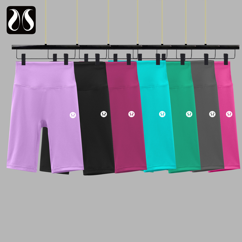 Lulu&Ajmh Women's Shorts, Hip-Lifting, High-Waisted, Breathable, Gym Running Cycling Shorts, Sports Shorts, Summer