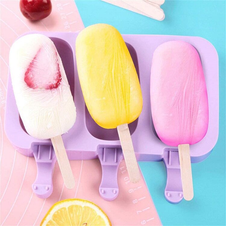 Homemade Cartoon Ice Cream Bar Die Diy Customize New with lid 3 Lions silicone ice-cream molds