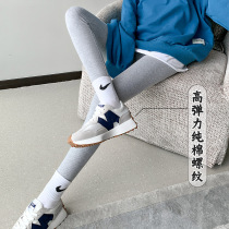 Light Grey Thread Spring Summer Woman Outside Wearing High Waist 90% Pants Pure Cotton Slim Fit Slim Fit Bottom 80% Skinny Pants Small