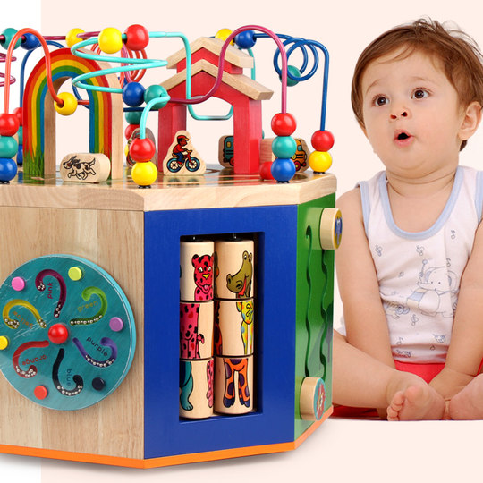 儿童绕珠多功能百宝箱0婴儿1一3岁2宝宝积木串珠蒙氏早教益智玩具