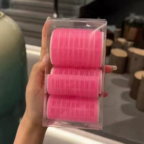 (Straight hair) French style curly hair double layer lazy hollow no-iron self-adhesive eight-character bangs curling iron hollow rose red