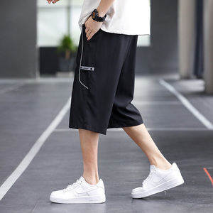 冰丝七分裤男夏季薄款休闲速干宽松拉链口袋