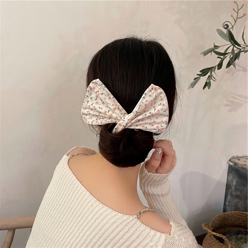 Japan and South Korea Twisted Twisted Hair Device Wire Bow Hair Band Portable Quick Wash Lazy Hair Accessories Flexible Hair Ring Female