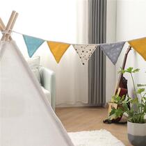 ins hanging flag pennant cloth party birthday decoration cartoon colorful flag pull flag kindergarten scene decoration supplies