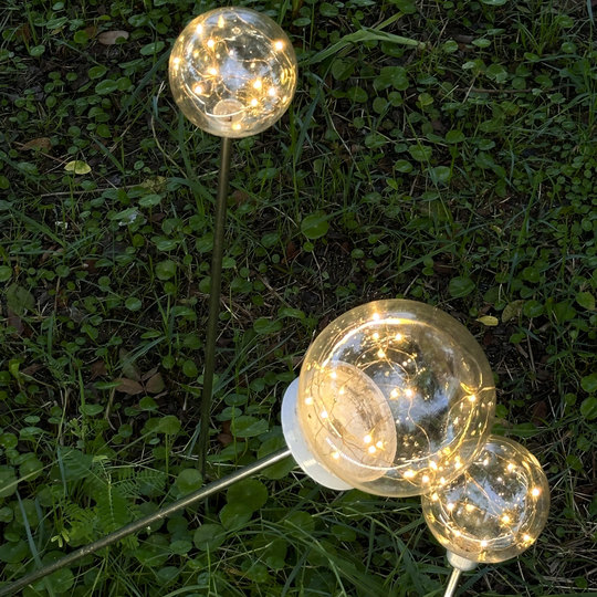 太阳能圆球灯庭院花园装饰灯地插草坪灯广场景观灯圆形户外芦苇灯