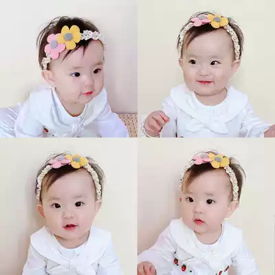 Sunflower headdress baby hair band Princess cute super cute Korean Girl Flower headgear baby 100 days week