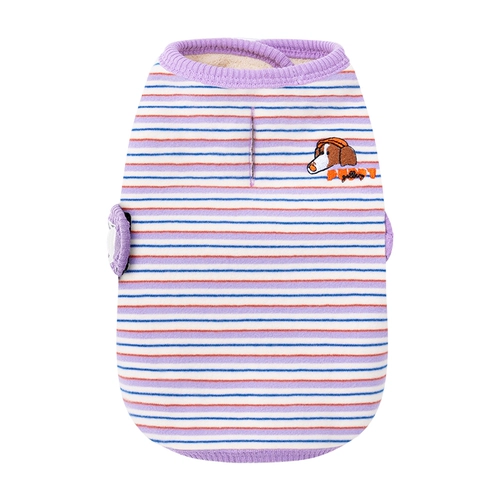Корейская щенка в полосатом плащике для домашних животных собак Осенняя зима зима зима теплая маленькая собака
