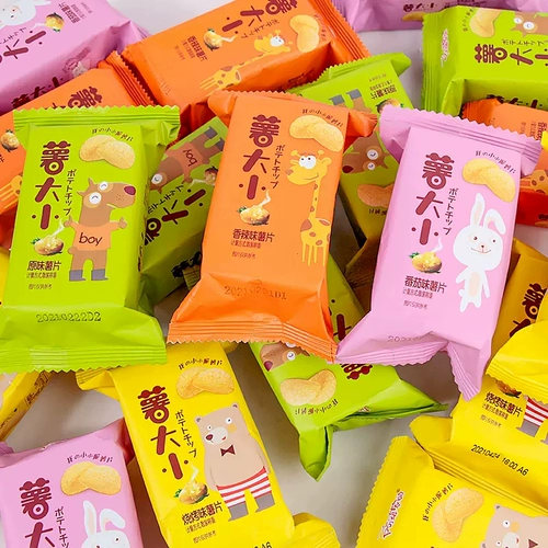 阿婆家的 36 упаковок картофельных чипсов для отдыха 𫔮Закуски интернет знаменитости офисные закуски оптом в индивидуальной упаковке пикантные и вкусные