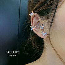 Korean Version Ear Nail Full Drill Small Butterfly Earrings Woman without earrings Earbone Clip Fairy cliffon with elegant ear accessories for students