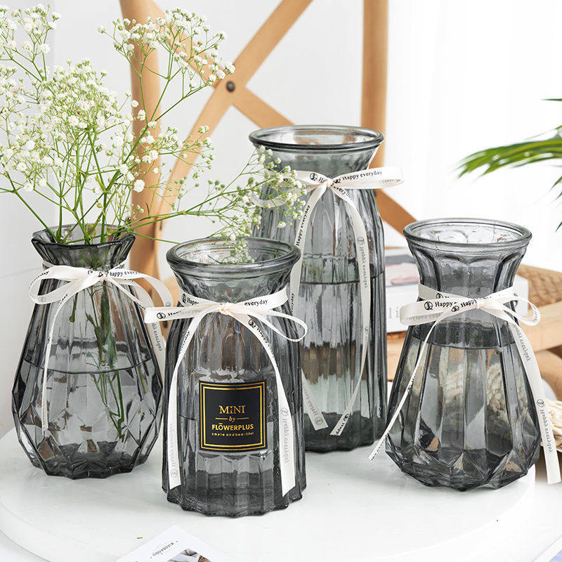 Eurostyle glass vase Home Decorative Products Living Room Pendulum inserts Dry flower Water Perfugui Bamboo Ceramic Vase Hem