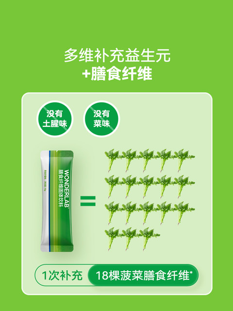 Wonderlab White Kidney Bean Dietary Fiber Powder Inulin Small Green Strips for Clearing Intestinal Residue and Oil, 3 Boxes