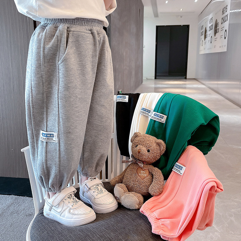 Girl Wear Pants Spring Autumn 2022 New Children's Baby Foreign Pie Loose Sports Pants Children Pure Cotton Casual Pants Spring Clothing