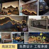 This years new Chinese-style partition background wall outdoor courtyard stainless steel rockery screen custom carved hollow pattern