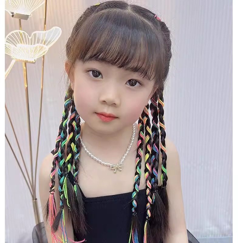 儿童甜酷银色编发带发绳小学生爵士街舞脏辫头绳女孩飘带表演头饰 — 9