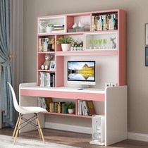 Desk Bookcase Unity Computer Study Desk Girls Pink Princess Room Junior High School Students Home With Bookshelves