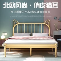 Modern Jean Joins Wind Girls Bed Nordic Style Iron Art Bed Folk Apartments Main Sleeper rental housing Economy Type
