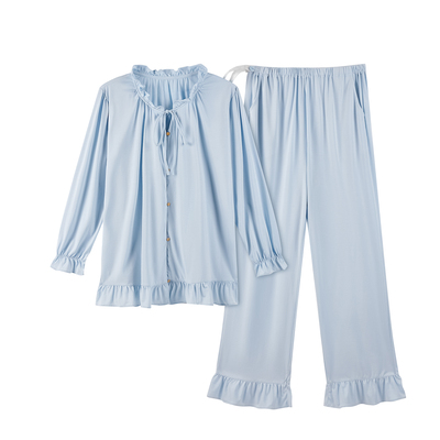 Gongxun Modal Postpartum Pajamas, Home Wear, Thin Style for All Seasons, Antibacterial Nursing and Breastfeeding Clothing Set for Pregnant Women — 3