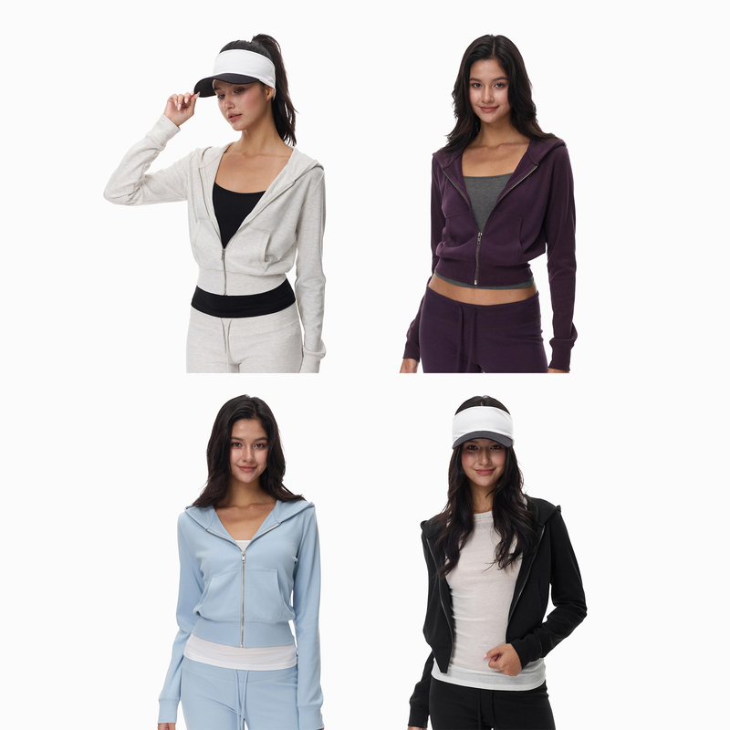 Jim Kennet Short Hooded Casual Sweatshirt Cardigan Jacket Jim Kennet Short Hooded Casual Sweatshirt Cardigan Jacket