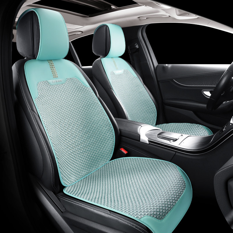 Car cushion Summer ice silk cool cushion ventilated light and luxurious seat cushion rear seat cushions Three sets of mat seat cushions-Taobao