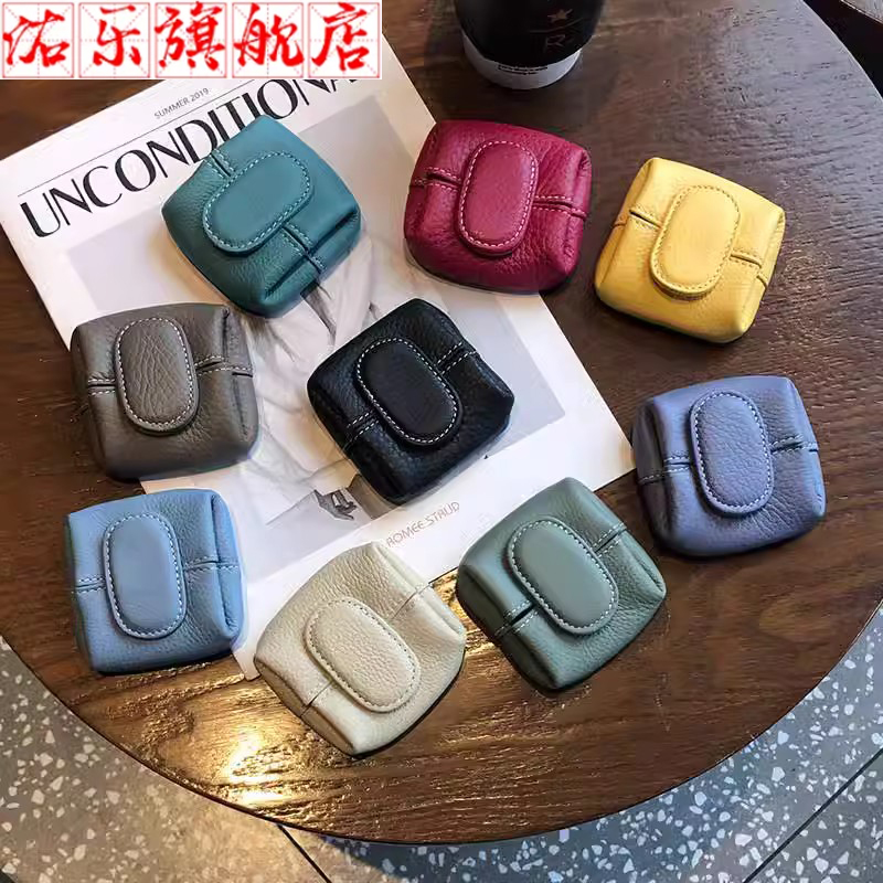 Happy Songs Shiden Genuine Leather Zero Money Bag Lady Buckle Head Layer Bull Leather Coin Bag Key Bag Carry-on Bag-Taobao