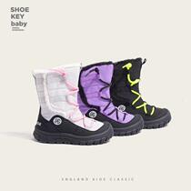 Xiaoqibeibi childrens outdoor snow boots 2023 winter new velvet warm cotton shoes for boys and girls waterproof cotton boots