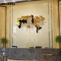 Creative wrought iron world map metal wall hanging hotel lobby living room sofa background wall three-dimensional decoration pendant