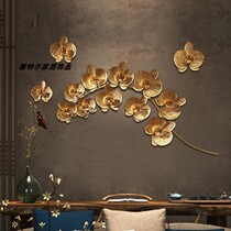 Iron wall hanging lotus Lotus Leaf model room hotel lobby bar wall decoration living room TV background wall