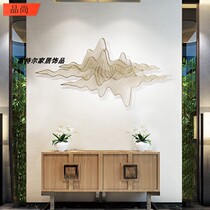 New Chinese metal wrought wall decoration light luxury living room entrance sofa background wall creative three-dimensional landscape pendant