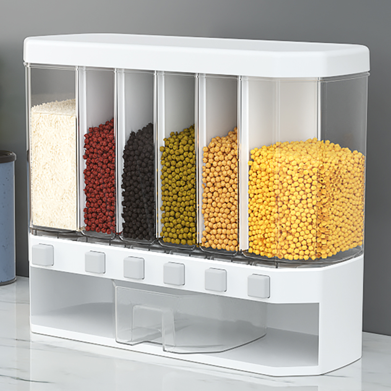 Household rice bucket sealed insect-proof and moisture-proof classification rice tank rice noodle box rice storage tank divided grain grain storage box