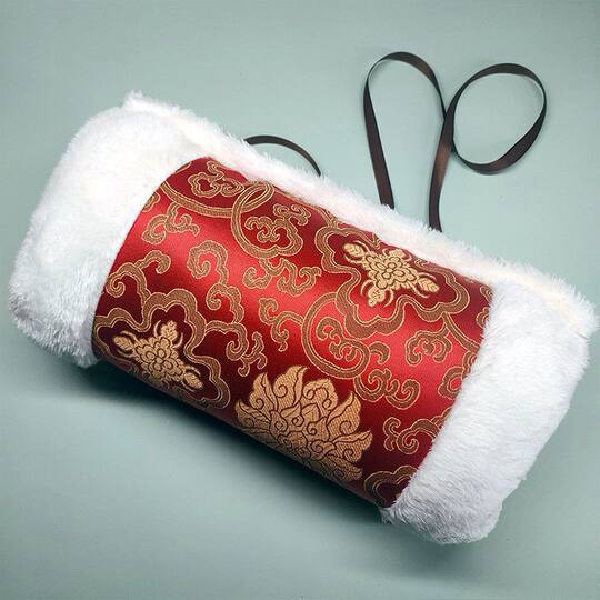 Warm Sleeve Gloves with Chinese Style, Hanfu Warm Gloves, Sleeve Covers for the Elderly, Winter Frost Protection, Warm Hand Cover Cotton Sleeves