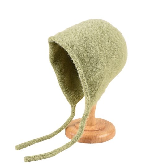 Fluffy Winter Sleeping Cap, Cute and Sweet Headwrap Hat, Korean Style Student Shopping Ear-Protecting Tie-Up Lei Feng Hat, Pressure-Free