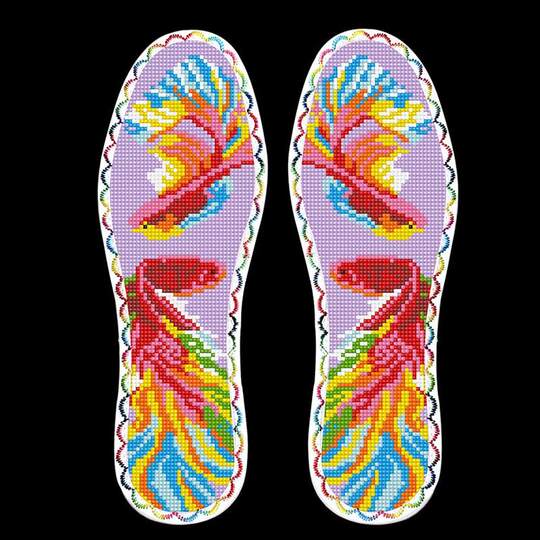 Handmade Cross-Stitch Insole Embroidery, DIY Embroidery Semi-Finished Product, Embroidered Fabric Surface, Thickened Seven-Layer Cotton Fabric, 2025 New Model