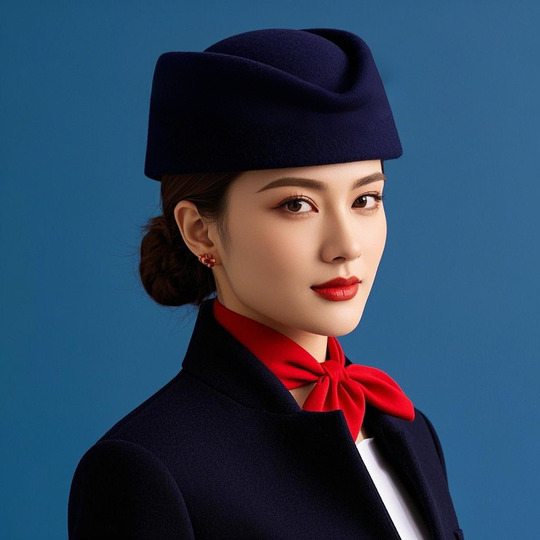 High-End Etiquette Stewardess Hat, British Retro Fashion Stage Performance Decorative Accessory, Women's Woolen Hat, High-End Waiter Hat