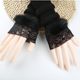 Cotton Arm Warmers, Faux Wool Cashmere Fake Sleeves, Sweater Decorative Cuffs, Autumn and Winter Women's Warm Fleece-Lined Lace