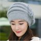 Elegant Lady Hat, Beret Hat, Mom Hat, Middle-Aged and Elderly Painter Hat, Knitted Wool Hat, Thickened Faux Rabbit Fur Hat