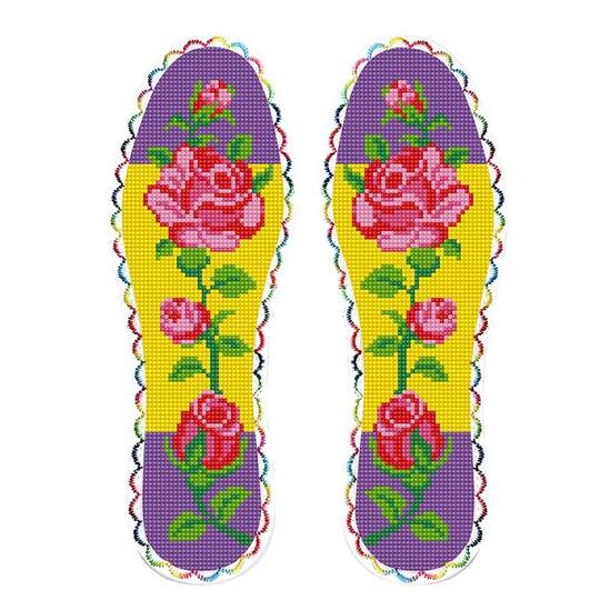 Handmade Cross-Stitch Insole Embroidery, DIY Embroidery Semi-Finished Product, Embroidered Fabric Surface, Thickened Seven-Layer Cotton Fabric, 2025 New Model