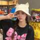 Maternity Outing Hat, Cute Women's Cat Ear Bucket Hat, Large Head Circumference Chemotherapy Hat, Basin Hat, Spring and Summer Sunshade Fashion