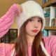 Fluffy Winter Sleeping Cap, Cute and Sweet Headwrap Hat, Korean Style Student Shopping Ear-Protecting Tie-Up Lei Feng Hat, Pressure-Free