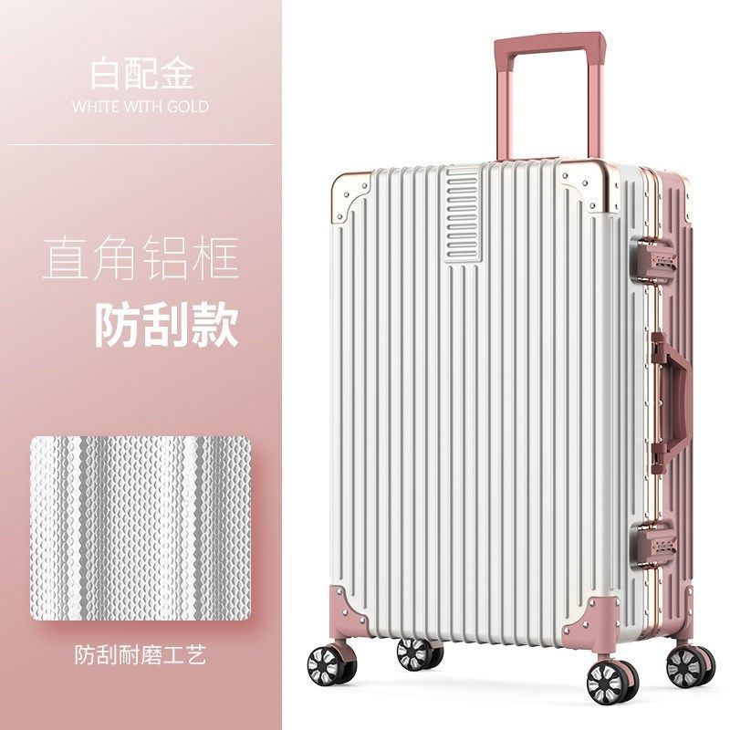 New aluminum frame suitcase female universal wheels 24 inch ins nets red tides large capacity Pilalever password boxes 26 inches